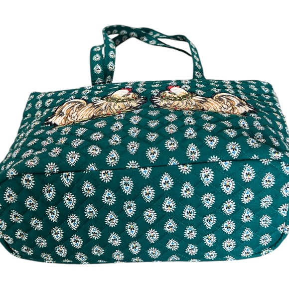 Vera Bradley French Hen Embroidery Quilted Holiday Christmas Small Tote Bag🌲 - Picture 6 of 8